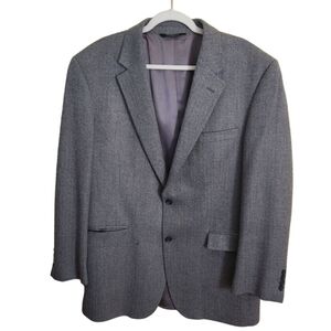 Jos A. Banks Wool Herringbone Tweed Single Breasted Blazer Size 44L
